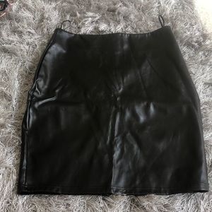 Leather mini skirt
